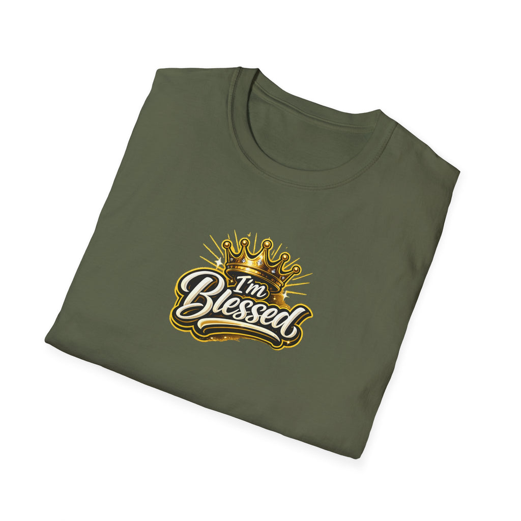 I'm Blessed T‑Shirt — Gold Crown Inspirational Faith Tee