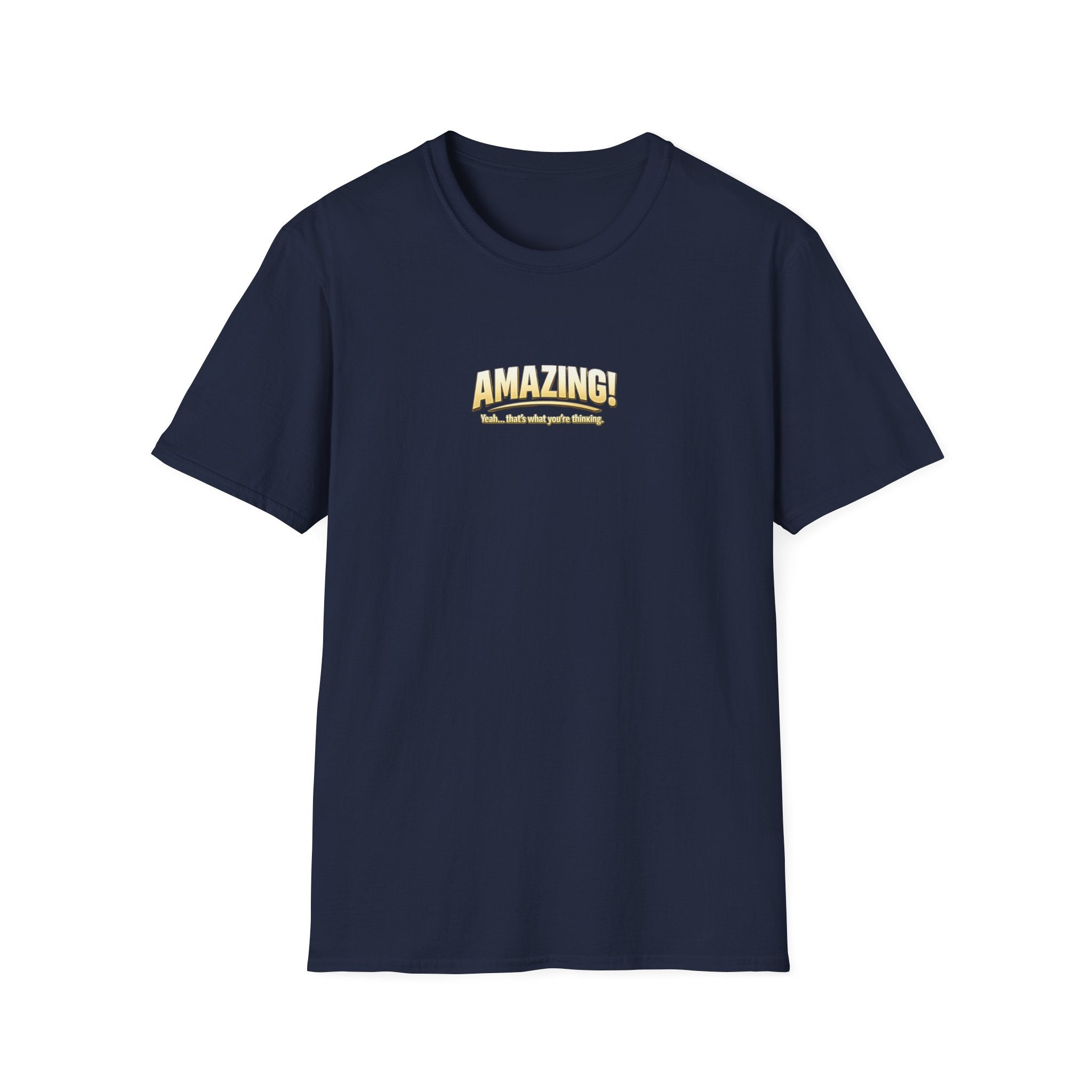 T-Shirt — "Amazing!" Gold Retro Script Graphic Tee