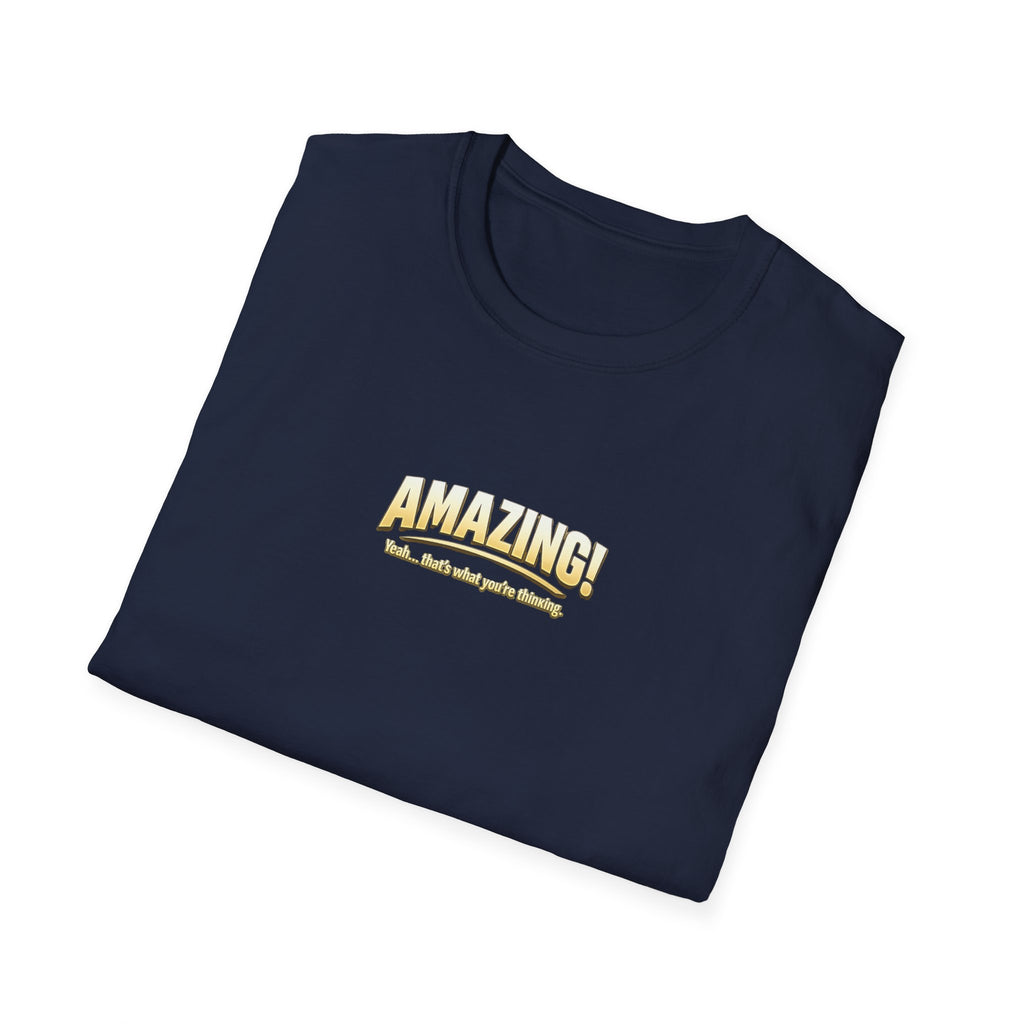 T-Shirt — "Amazing!" Gold Retro Script Graphic Tee