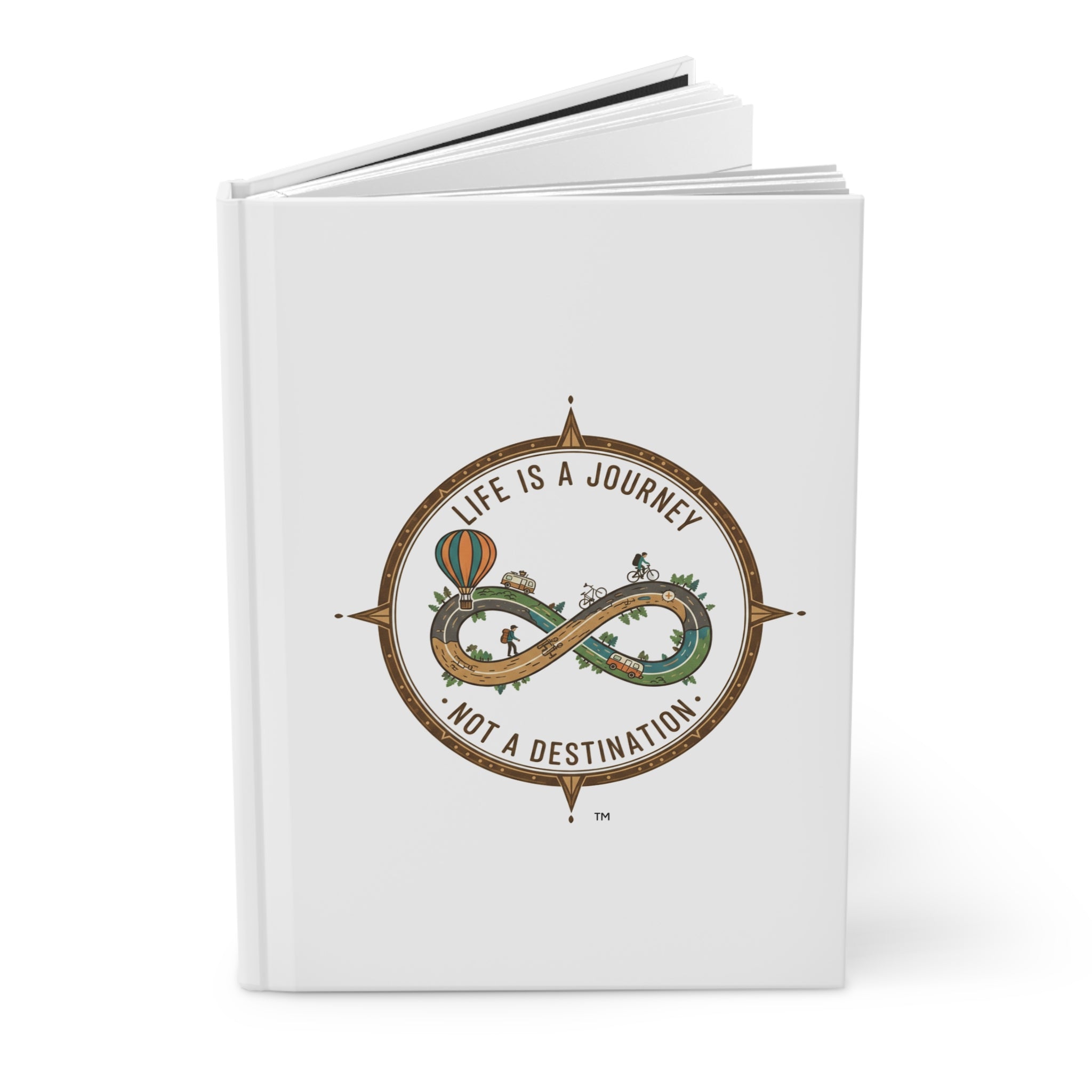 Life Is a Journey Hardcover Journal — Inspirational Travel Infinity Notebook