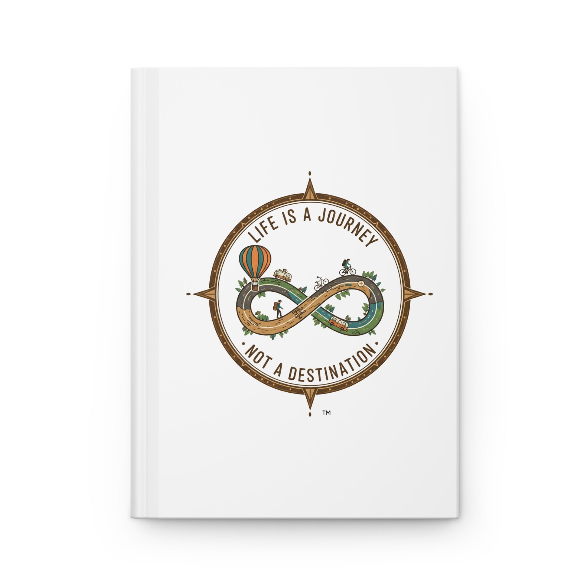 Life Is a Journey Hardcover Journal — Inspirational Travel Infinity Notebook