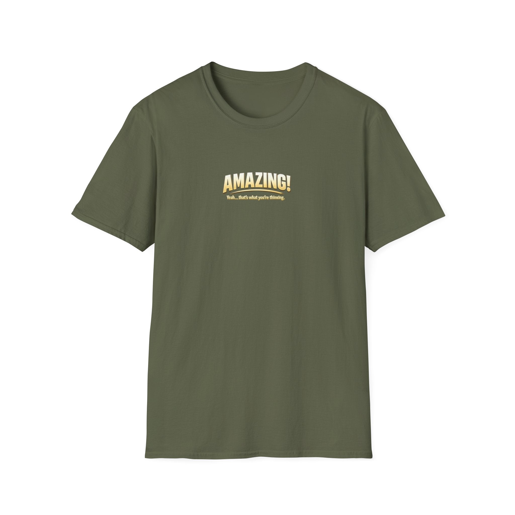 T-Shirt — "Amazing!" Gold Retro Script Graphic Tee