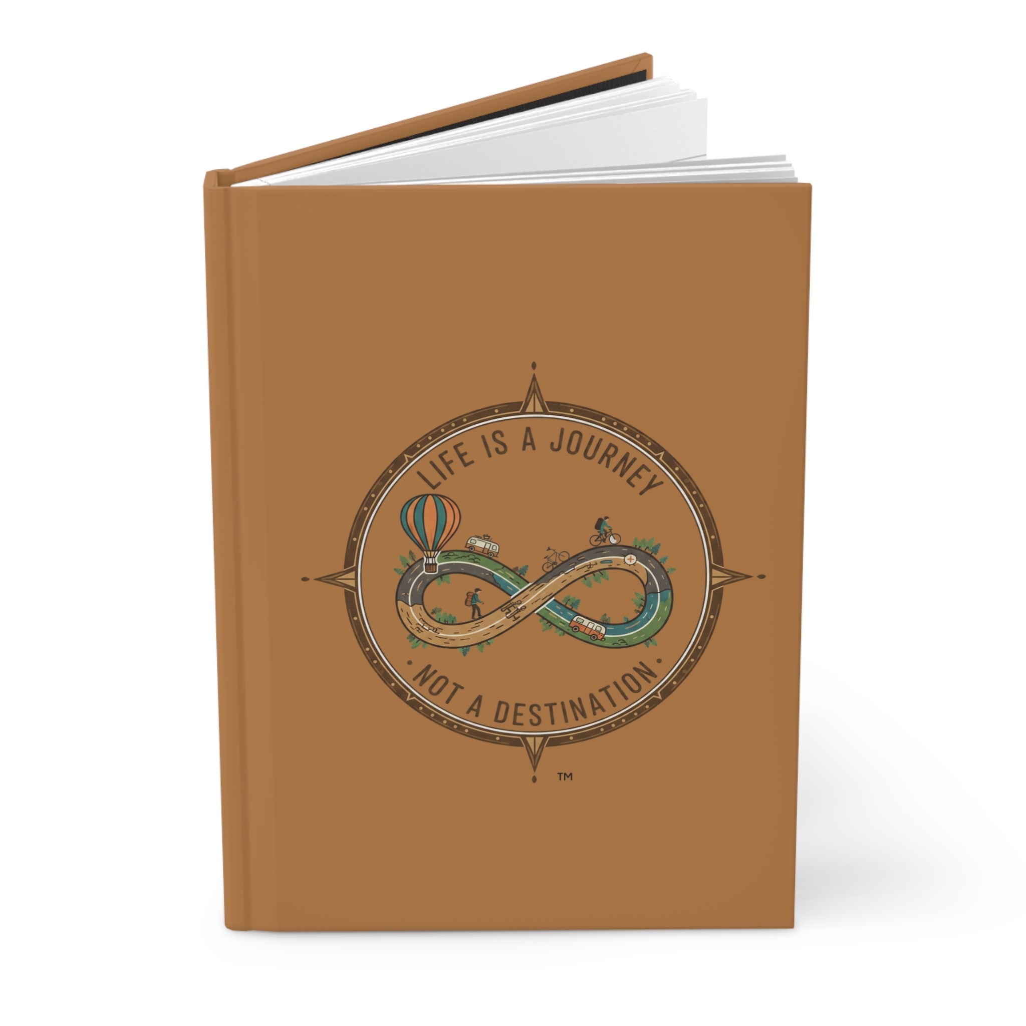 Hardcover Travel Journal — "Life Is A Journey, Not A Destination" Adventure Notebook