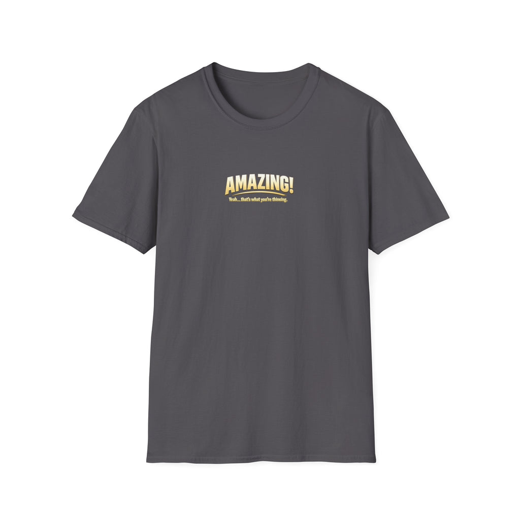 T-Shirt — "Amazing!" Gold Retro Script Graphic Tee