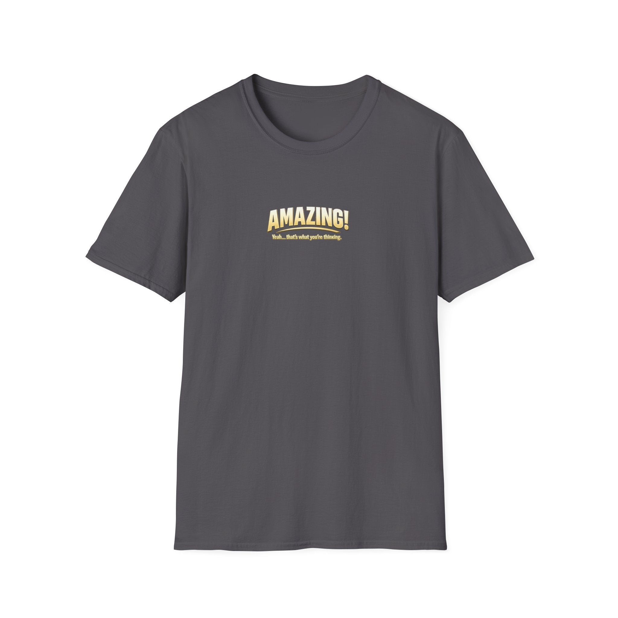 T-Shirt — "Amazing!" Gold Retro Script Graphic Tee