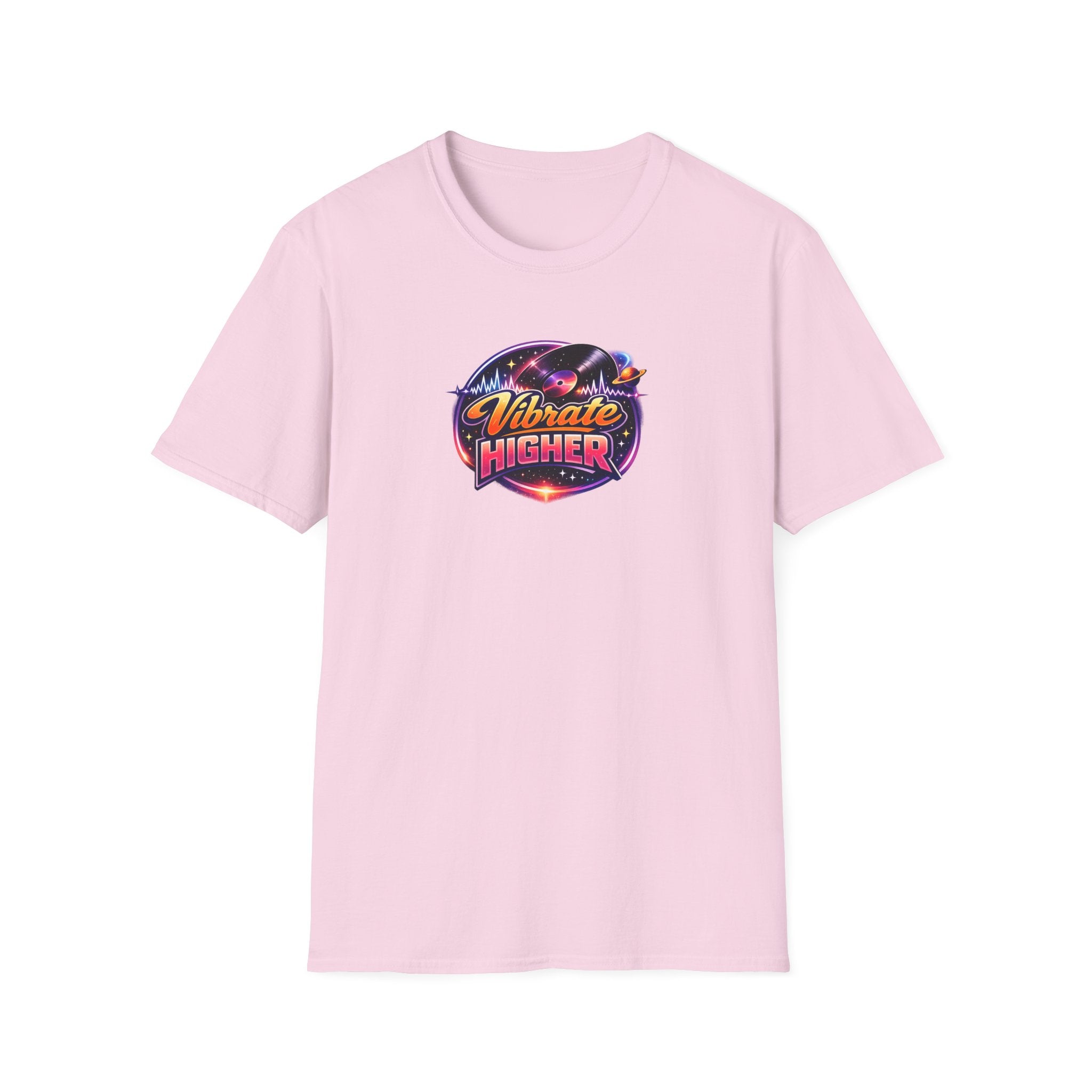 Vibrate Higher T-Shirt — Retro Cosmic Positive Vibes Tee
