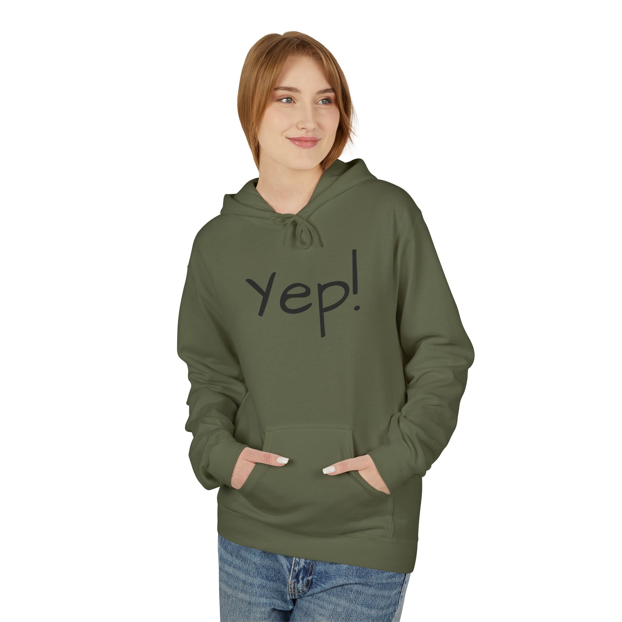Yep! Hoodie — Minimal Casual Graphic Pullover