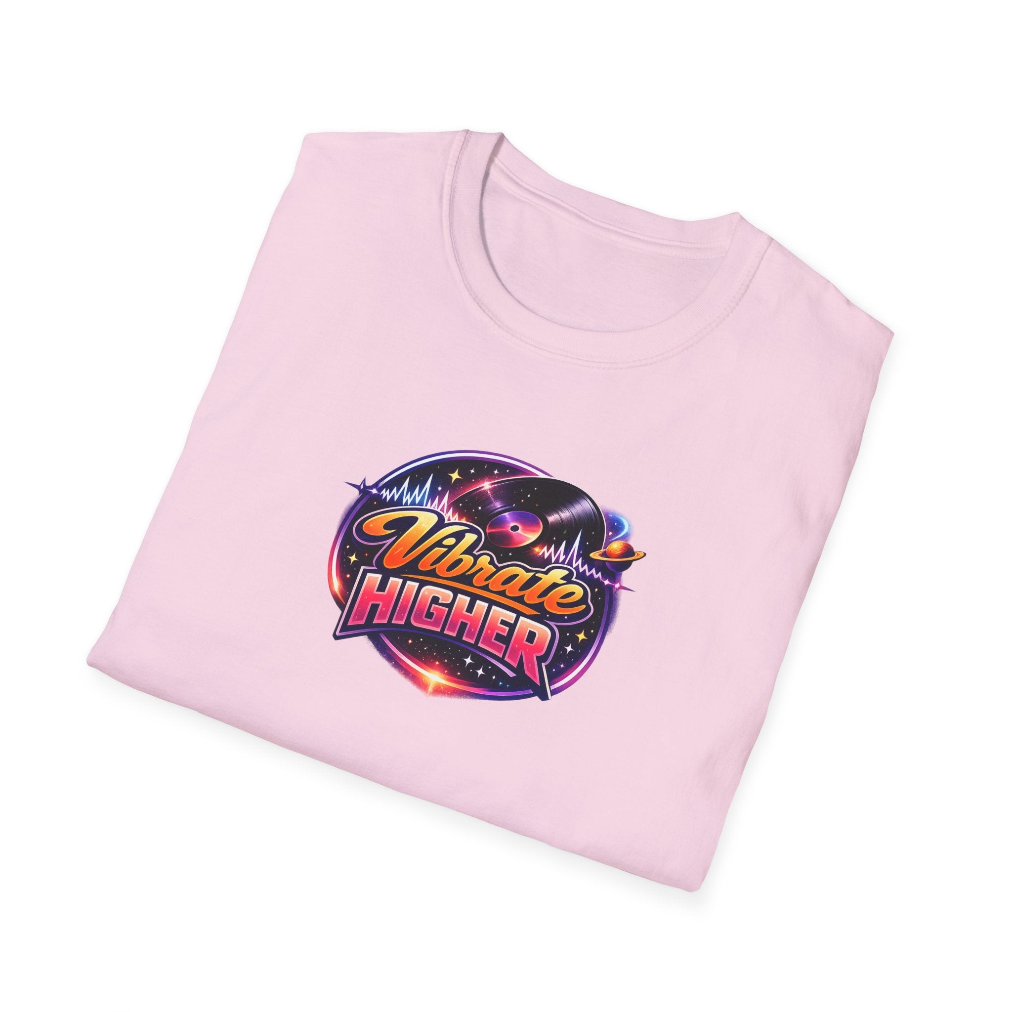 Vibrate Higher T-Shirt — Retro Cosmic Positive Vibes Tee