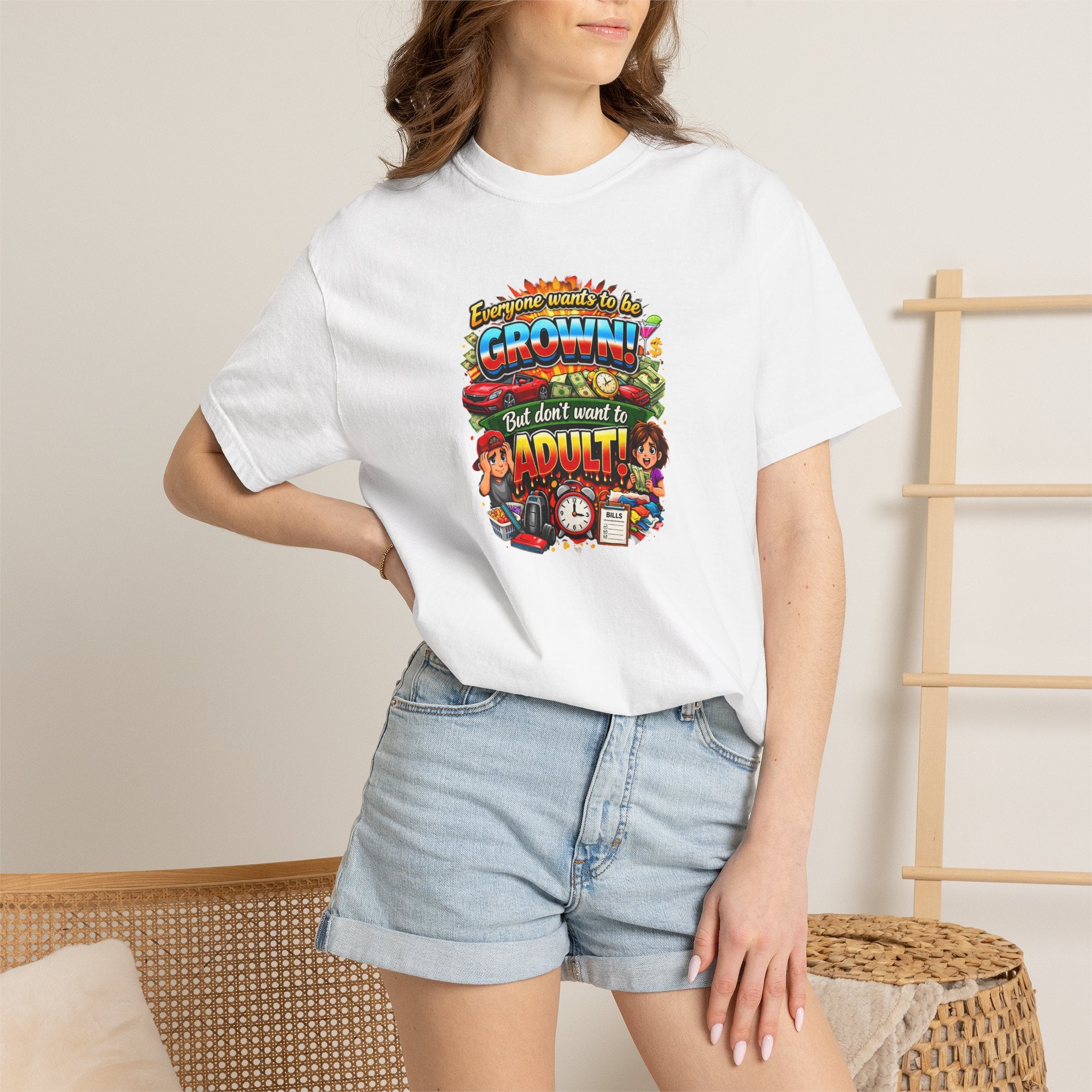 You're Grown! But Don't Want to Adult' Vintage Graphic Tee