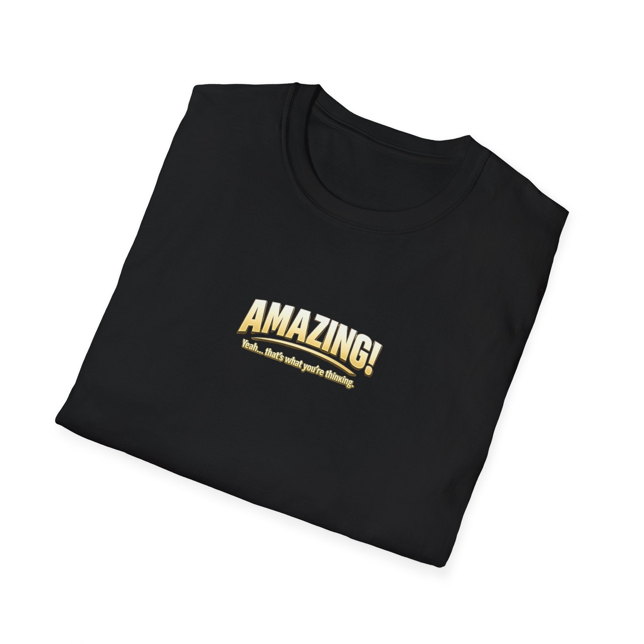 T-Shirt — "Amazing!" Gold Retro Script Graphic Tee