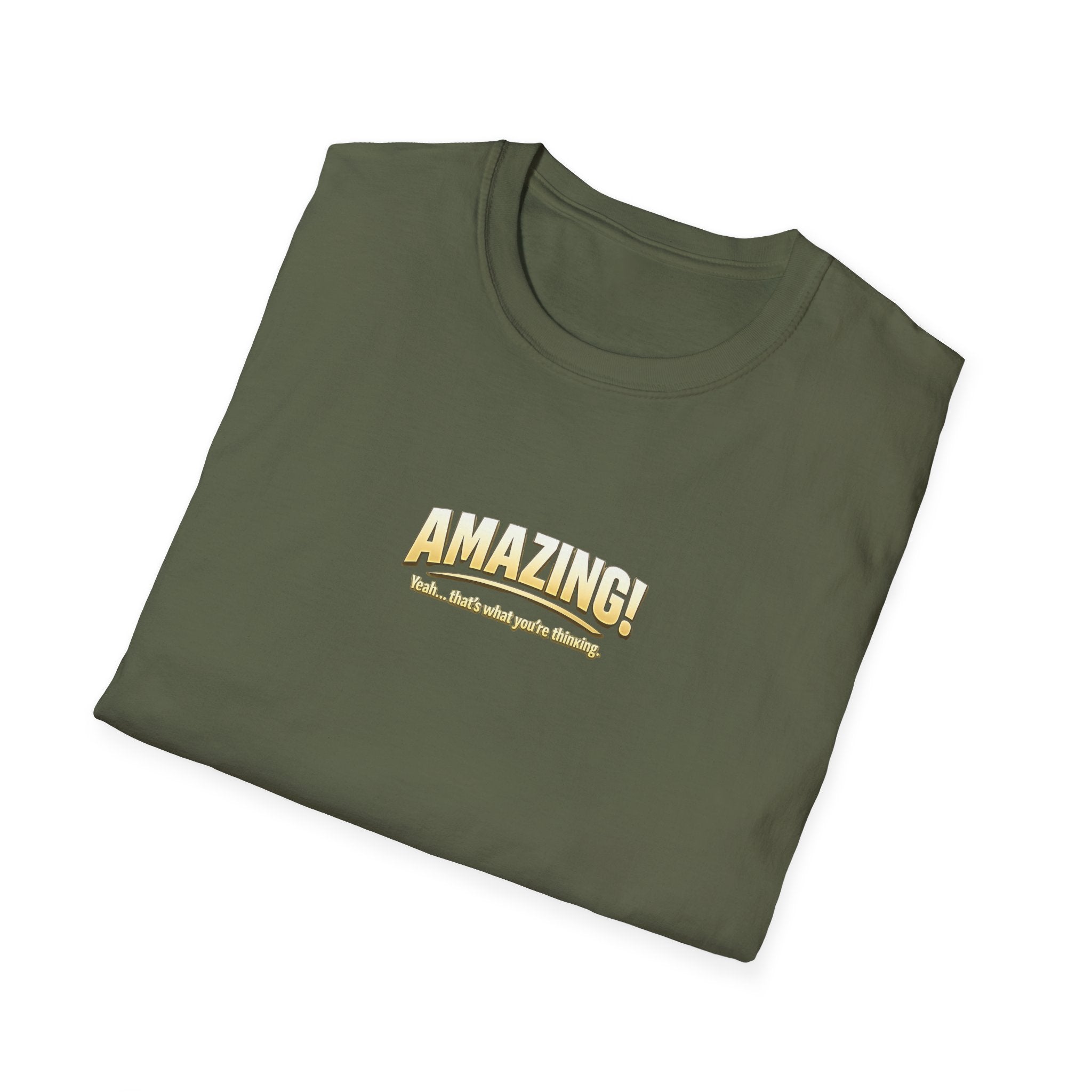 T-Shirt — "Amazing!" Gold Retro Script Graphic Tee