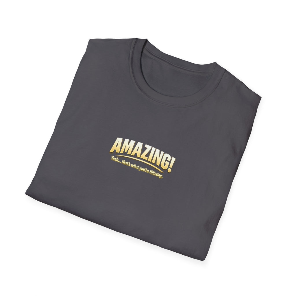 T-Shirt — "Amazing!" Gold Retro Script Graphic Tee