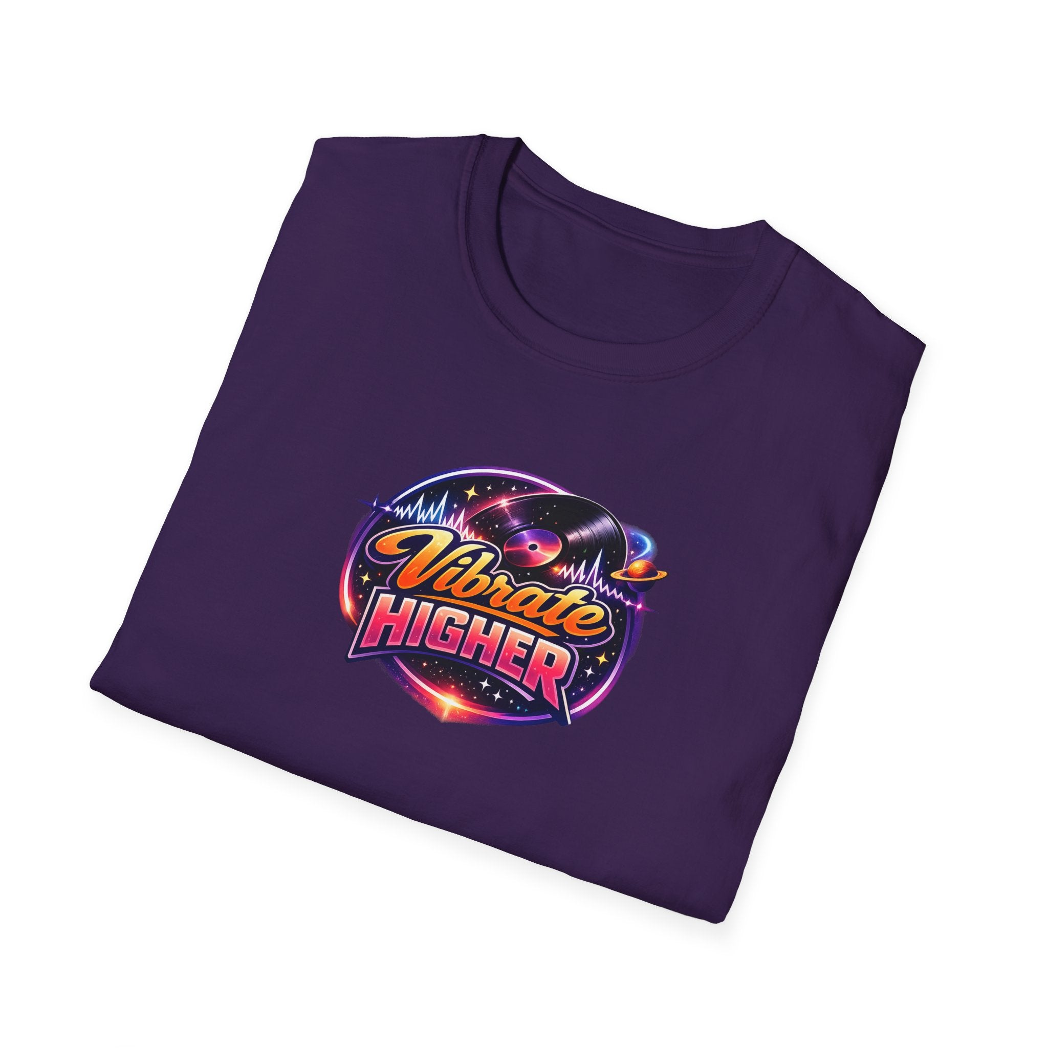 Vibrate Higher T-Shirt — Retro Cosmic Positive Vibes Tee