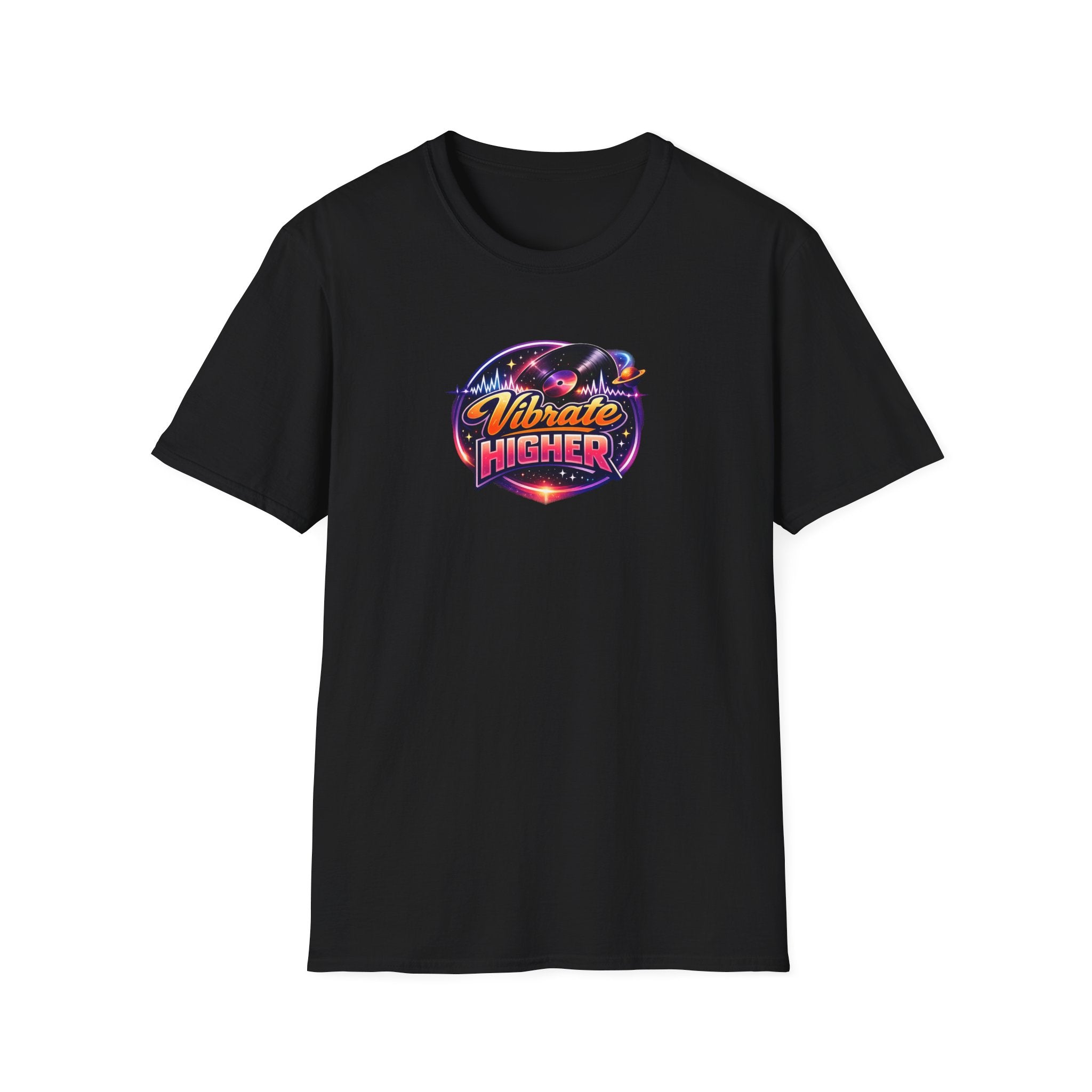 Vibrate Higher T-Shirt — Retro Cosmic Positive Vibes Tee